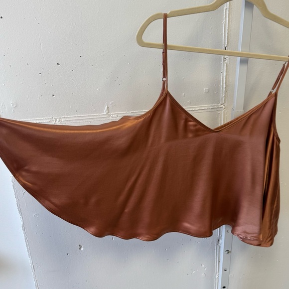 Enza Costa Satin Strappy Satin Swing Style Camisole Bronze Large - Picture 5 of 11